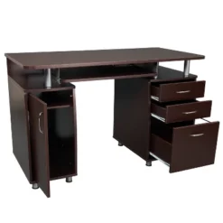Complete Workstation Computer Desk With Storage Brown - Techni Mobili -Office Furniture GUEST 650c729c 0bff 438a 9117 42712843e53d
