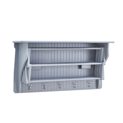 36" X 18" Wall Shelf With Collapsible Drying Rack And Hooks - Danya B. 7 36" X 18" Wall Shelf With Collapsible Drying Rack And Hooks - Danya B. - Image 5