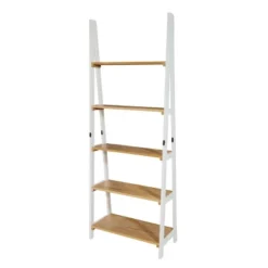 72.25" Medford Ladder Bookshelf Distressed White - OSP Home Furnishings -Office Furniture GUEST 65fbe9b6 b65a 414e b481 92be5fb3f2f2