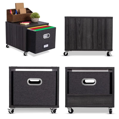 BirdRock Home Rolling Storage File Cabinet With 1 Lateral Drawer - Driftwood Grey 3 BirdRock Home Rolling Storage File Cabinet With 1 Lateral Drawer - Driftwood Grey
