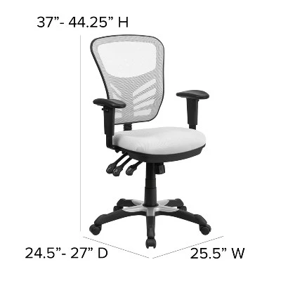 Flash Furniture Mid-Back Mesh Multifunction Executive Swivel Ergonomic Office Chair With Adjustable Arms 5 Flash Furniture Mid-Back Mesh Multifunction Executive Swivel Ergonomic Office Chair With Adjustable Arms - Image 3