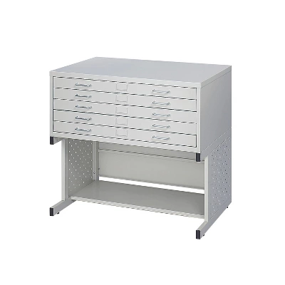 Safco Facil Steel Flat File High Base Small Light Gray 4971LG 3 Safco Facil Steel Flat File High Base Small Light Gray 4971LG