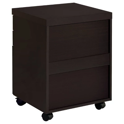 Skylar 3 Drawer Mobile File Cabinet Cappuccino - Coaster 7 Skylar 3 Drawer Mobile File Cabinet Cappuccino - Coaster - Image 5