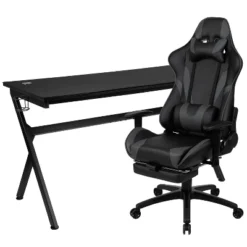 Flash Furniture Gaming Desk And Footrest Reclining Gaming Chair Set - Cup Holder/Headphone Hook/Removable Mouse Pad Top/Wire Management -Office Furniture GUEST 6f5a5a4b 24c5 4368 b0e3 921e8b3e9038