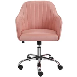 Yaheetech Modern Velvet Desk Chair Soft Height-Adjustable 360°Swivel Computer Chair -Office Furniture GUEST 6fc74d76 8de9 4ad5 9937 1a62364f57ea