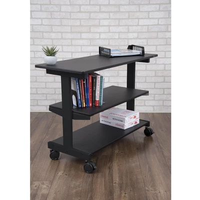 Stand Up Desk Store 3-Shelf Rolling Desk Return Side Desk Organizer And Bookcase On Wheels 3 Stand Up Desk Store 3-Shelf Rolling Desk Return Side Desk Organizer And Bookcase On Wheels