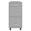 Space Solutions 18 Inch Wide Metal Mobile Organizer File Cabinet For Office Supplies & Hanging File Folders W/ Pencil Drawer & 3 File Drawers, Silver -Office Furniture GUEST 71174543 31a6 4c86 a12e f89ff218e54b