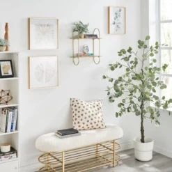 20" 2 Tier Warm Metal Hanging Bracket Wall Mounted Shelf Gold - Danya B. 15 20" 2 Tier Warm Metal Hanging Bracket Wall Mounted Shelf Gold - Danya B. -Office Furniture GUEST 71d9866b 148f 452c 9678 5feb38e880de