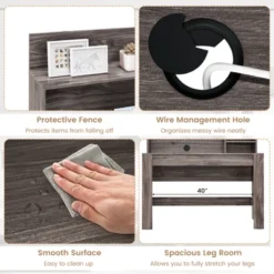 Costway Computer Desk Wooden Writing Desk Modern Home Office Workstation PC Laptop Table For Small Space 21 Costway Computer Desk Wooden Writing Desk Modern Home Office Workstation PC Laptop Table For Small Space -Office Furniture GUEST 743e8d0c 4832 414a bd20 f2c2113426c1