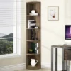 FC Design 5 Tier Corner Bookcase Wooden Display Shelf Storage Rack Multipurpose Shelving Unit