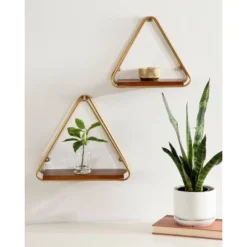 2pc Tilde Triangle Accent Shelf Set - Kate & Laurel All Things Decor -Office Furniture GUEST 748096a9 aa54 49e8 9bef d8d90c1d0351