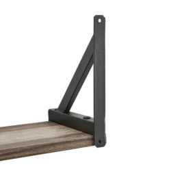 Genoa Wall Shelf On Triangular Metal Bracket Black/Rustic - Danya B. -Office Furniture GUEST 75d65258 8721 4fca a184 e9e8ede4340d