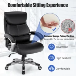 Costway 400LBS Big & Tall High Back Adjustable Swivel Leather Office Chair -Office Furniture GUEST 76eb7603 f301 4bf7 bdb8 c2b0dc13e9f0