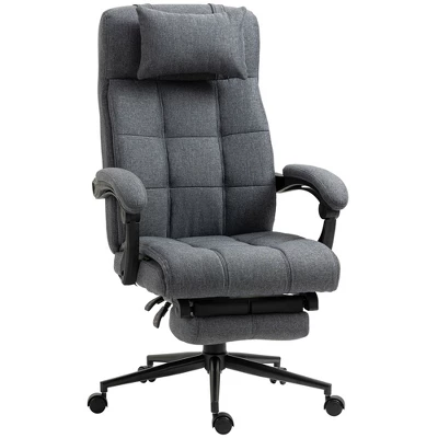 Vinsetto Executive Linen-Feel Fabric Office Chair High Back Swivel Task Chair With Adjustable Height Upholstered Retractable Footrest, Headrest And Padded Armrest 12 Vinsetto Executive Linen-Feel Fabric Office Chair High Back Swivel Task Chair With Adjustable Height Upholstered Retractable Footrest, Headrest And Padded Armrest - Image 10