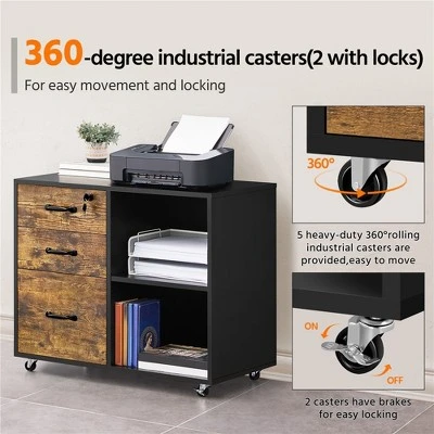 Yaheetech Vintage File Cabinet With 3 Drawers For Home And Office 7 Yaheetech Vintage File Cabinet With 3 Drawers For Home And Office - Image 5