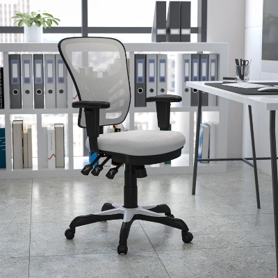 Flash Furniture Mid-Back Mesh Multifunction Executive Swivel Ergonomic Office Chair With Adjustable Arms 3 Flash Furniture Mid-Back Mesh Multifunction Executive Swivel Ergonomic Office Chair With Adjustable Arms