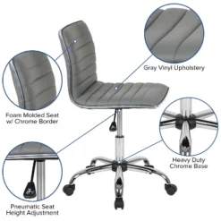 Emma And Oliver Low Back Designer Armless Ribbed Swivel Task Office Chair 24 Emma And Oliver Low Back Designer Armless Ribbed Swivel Task Office Chair -Office Furniture GUEST 7bb67dd0 789d 46b3 93e9 867abcbfe2c1