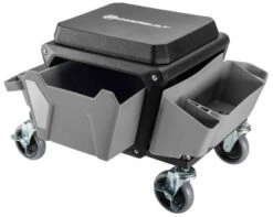 Powerbuilt Rolling Utility Seat With Side Trays And Drawer