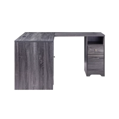 Ghally Locking Drawer L-Shape Desk With USB Ports Dark Gray - MiBasics 5 Ghally Locking Drawer L-Shape Desk With USB Ports Dark Gray - MiBasics - Image 3
