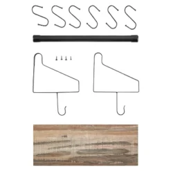 6 Hook Amelia Wall Shelf With Hanging Rod Black/Rustic - Danya B. 13 6 Hook Amelia Wall Shelf With Hanging Rod Black/Rustic - Danya B. -Office Furniture GUEST 81849523 377e 492c a895 51d3d1778ac4