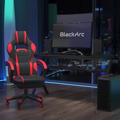 BlackArc Zulu Gaming Desk And Chair Set, Ergonomic Gaming Chair With USB Massage, Slide-Out Footrest, And Detachable Headrest Pillow 3 BlackArc Zulu Gaming Desk And Chair Set, Ergonomic Gaming Chair With USB Massage, Slide-Out Footrest, And Detachable Headrest Pillow