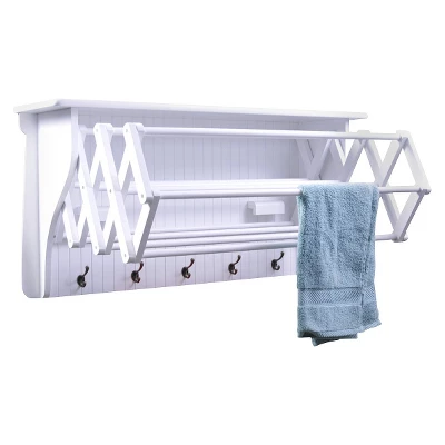 36" X 18" Wall Shelf With Collapsible Drying Rack And Hooks - Danya B. 6 36" X 18" Wall Shelf With Collapsible Drying Rack And Hooks - Danya B. - Image 4