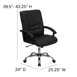 Flash Furniture Mid-Back Black LeatherSoft Swivel Manager's Office Chair With Arms -Office Furniture GUEST 88882550 b5e6 47c7 a691 8bf8d40f3dda