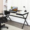 Costway Computer Desk Writing Study Laptop Table W/ Drawer & Storage Bag WalnutBlack 2 Costway Computer Desk Writing Study Laptop Table W/ Drawer & Storage Bag WalnutBlack -Office Furniture GUEST 88cee6c8 4cc8 4a91 af9a 1f1bf803747f