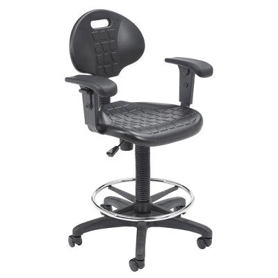 22"-32" Adjustable Height Polyurethane Task Office Chair With Arms Black- Hampden Furnishings 3 22"-32" Adjustable Height Polyurethane Task Office Chair With Arms Black- Hampden Furnishings