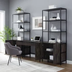 3pc Jacobsen Desk And Large Etagere Set Brown Ash - Crosley 20 3pc Jacobsen Desk And Large Etagere Set Brown Ash - Crosley -Office Furniture GUEST 8a9f72cc db42 4c15 8549 751979b0a74c