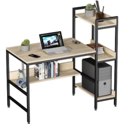 Bestier Computer Office Desk Workstation With Side Storage Shelves & Hook -Office Furniture GUEST 8bb96261 a0d9 4989 b067 ebd4515e5ba6