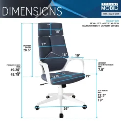 Modern Studio Office Chair Gray/White - Techni Mobili -Office Furniture GUEST 8cee2dfe 4791 4952 808d 773a51b2355a