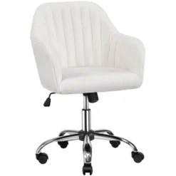 Yaheetech Modern Velvet Desk Chair Soft Height-Adjustable 360°Swivel Computer Chair -Office Furniture GUEST 8d969a71 23a4 4dd3 a93f 2df4f7481417