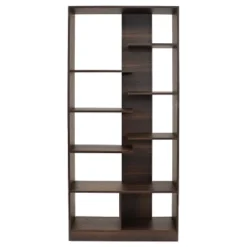Sunnydaze Decor Sunnydaze Indoor Rosalee 9-Tier Open Bookshelf With Staggered Shelves - Coffee Brown -Office Furniture GUEST 8e9735b8 f743 4746 b4e8 33935cb342da