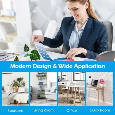 Costway Modern Home Office Leisure Chair PU Leather Adjustable Swivel W/ Armrest 6 Costway Modern Home Office Leisure Chair PU Leather Adjustable Swivel W/ Armrest - Image 4