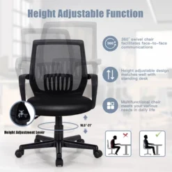 Costway Mid-Back Office Executive Chair Mesh Chair Height Adjustable W/ Lumbar Support -Office Furniture GUEST 93f620a3 7155 4a21 ac94 5bd37de14bd7