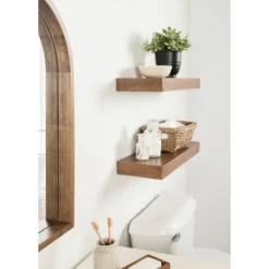 2pc 24" Havlock Wood Shelf Set - Kate & Laurel All Things Decor -Office Furniture GUEST 95fc96e1 944e 4675 bead 924424a7ec8a