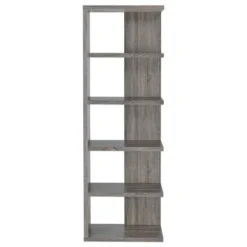 70.75" Rustic 5 Shelf Bookcase Weathered Gray - Coaster -Office Furniture GUEST 962fc464 abe0 4021 ac12 c7ff327cb820