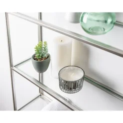 20" X 30" Ciel Tiered Wall Shelf Silver - Kate & Laurel All Things Decor -Office Furniture GUEST 973fe47e 228b 46fa adb1 dbc27a1d64e6