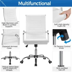 Yaheetech Modern Faux Leather Office Desk Chair 13 Yaheetech Modern Faux Leather Office Desk Chair -Office Furniture GUEST 97c4d0f9 0e6e 4d84 bc87 73f0df757454