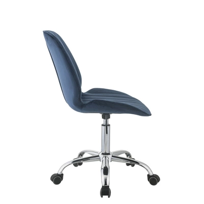 20" Muata Office Chair Twilight Blue Velvet/Chrome - Acme Furniture 3 20" Muata Office Chair Twilight Blue Velvet/Chrome - Acme Furniture