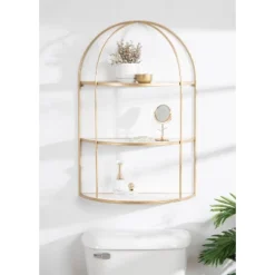 21" X 32" Freade Tiered Decorative Wall Shelf White/Gold - Kate & Laurel All Things Decor 12 21" X 32" Freade Tiered Decorative Wall Shelf White/Gold - Kate & Laurel All Things Decor -Office Furniture GUEST 990d250a 8797 4bee 85ff 00dcf762c870