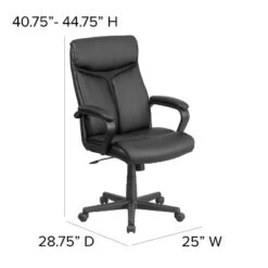 Flash Furniture Raya High Back Black LeatherSoft Executive Swivel Office Chair With Slight Mesh Accent And Arms -Office Furniture GUEST 9a312695 dc0b 499b ad7a 34a080dc3e96