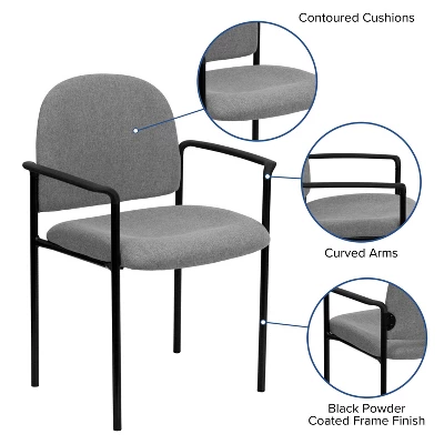 Emma And Oliver Comfort Stackable Steel Side Reception Chair With Arms 3 Emma And Oliver Comfort Stackable Steel Side Reception Chair With Arms - Image 2