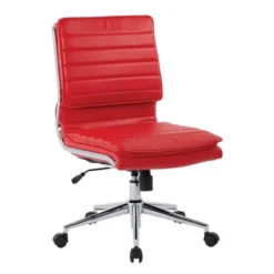 Armless Mid Back Manager's Faux Leather Chair With Chrome Base - OSP Designs 21 Armless Mid Back Manager's Faux Leather Chair With Chrome Base - OSP Designs -Office Furniture GUEST 9ae188b6 9385 430e b9f6 48922bdb071a