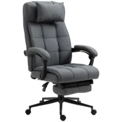 Vinsetto Executive Linen-Feel Fabric Office Chair High Back Swivel Task Chair With Adjustable Height Upholstered Retractable Footrest, Headrest And Padded Armrest 14 Vinsetto Executive Linen-Feel Fabric Office Chair High Back Swivel Task Chair With Adjustable Height Upholstered Retractable Footrest, Headrest And Padded Armrest -Office Furniture GUEST 9b340189 e95d 41d4 86f4 a895672bbfcc