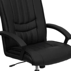 Flash Furniture Mid-Back Black LeatherSoft Swivel Manager's Office Chair With Arms -Office Furniture GUEST 9c3724c4 bbbe 4e67 be7e 74c6241130dc