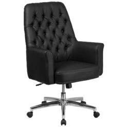 Merrick Lane Office Chair Ergonomic Executive Tufted Mid-Back With Padded Arms 360° Swivel And Adjustable Height -Office Furniture GUEST 9c3cc5c1 2a99 402c 86ff 8189e53cd184