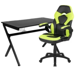 Flash Furniture Gaming Desk And Racing Chair Set With Cup Holder, Headphone Hook & 2 Wire Management Holes -Office Furniture GUEST 9c56e17a b523 47b2 bd67 768109659434 1