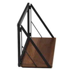 Honey-Can-Do Small Laundry Wall Shelf With Wood Walnut -Office Furniture GUEST 9dc26241 aa32 4249 91b6 555f214619b9